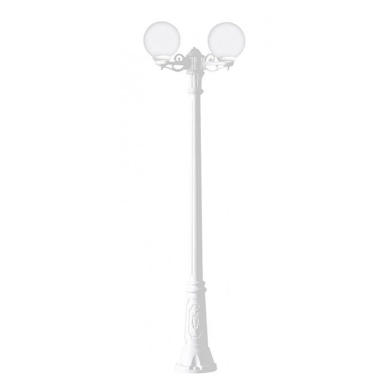 Lampadaire blanc double globes
