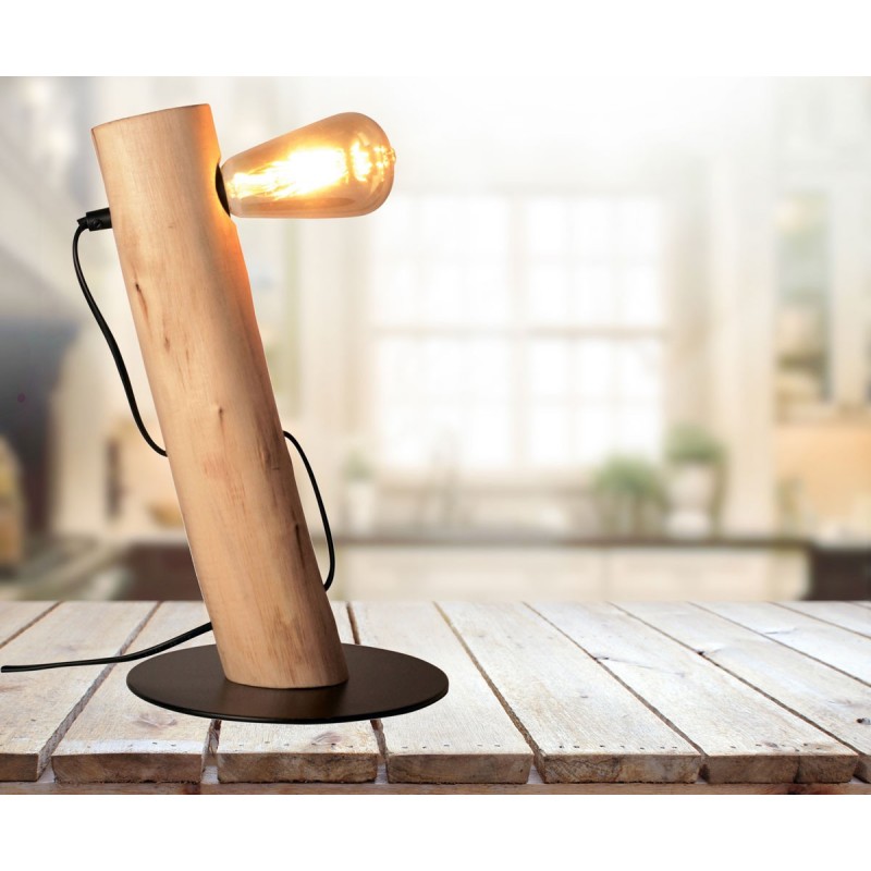 Lampe chevet bois et alu Lampe chevet bois et alu