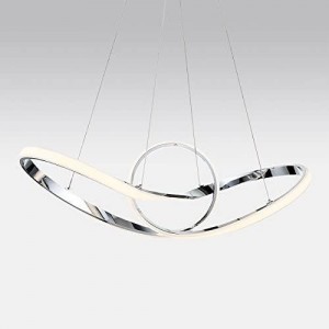 lampe suspendue LED chromé