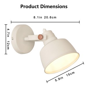 lampe saillie orientable en métal