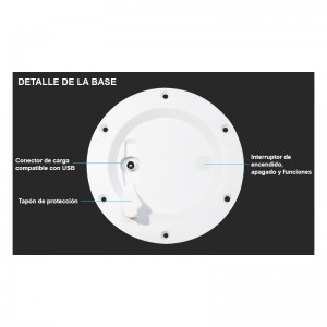 Boule lumineuse LED RGBW 30cm en résine blanche 5W IP65 sans fil