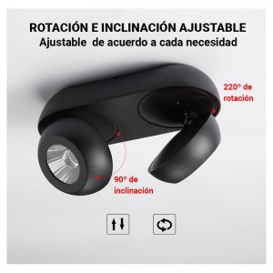 Lampe LED orientable noire