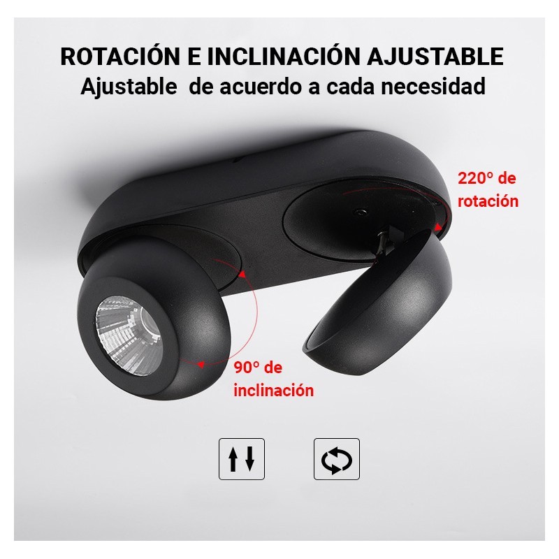 Lampe LED orientable noire Lampe LED orientable noire