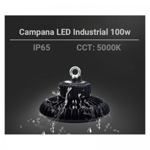 Cloche LED industrielle avec design extra-plat 100W