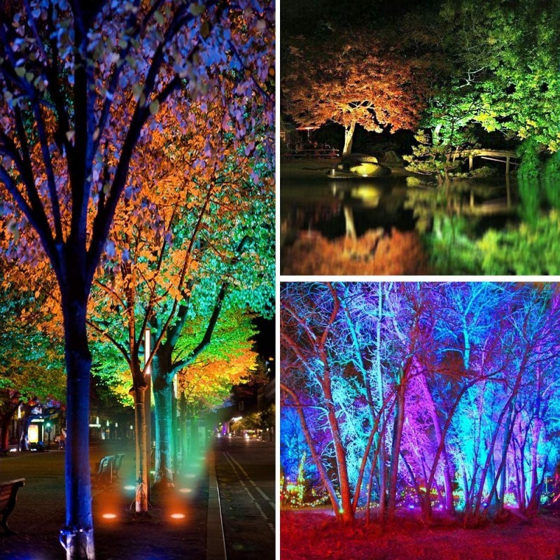 Spot LED RGB encastrable au sol 18W  12V-DC IP67 Spot LED RGB encastrable au sol 18W  12V-DC IP67
