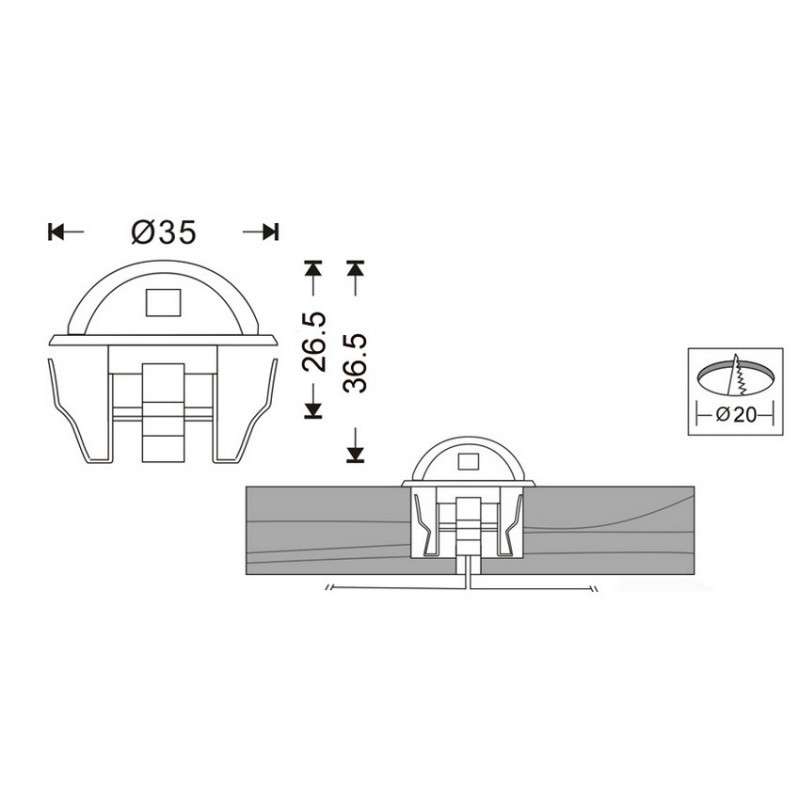 Kit 6 spots LED encastrables 0,4W IP67 pour escalier Kit 6 spots LED encastrables 0,4W IP67 pour escalier