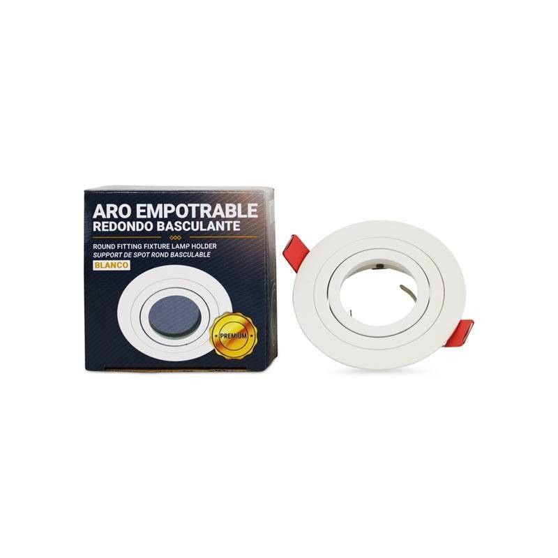 Support encastrable rond orientable et basculable GU10/MR16 Support encastrable rond orientable et basculable GU10/MR16