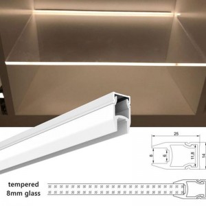 Profilé aluminium pour étagère 25x14mm