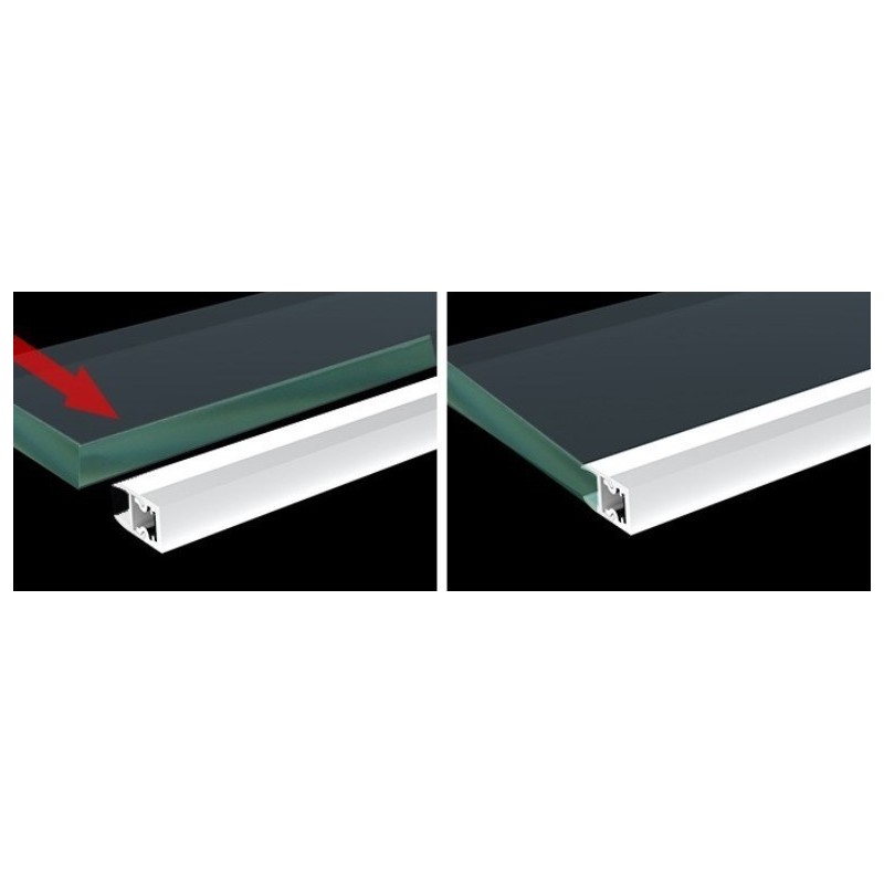 Profilé aluminium pour verre et étagère 25x14mm Profilé aluminium pour verre et étagère 25x14mm