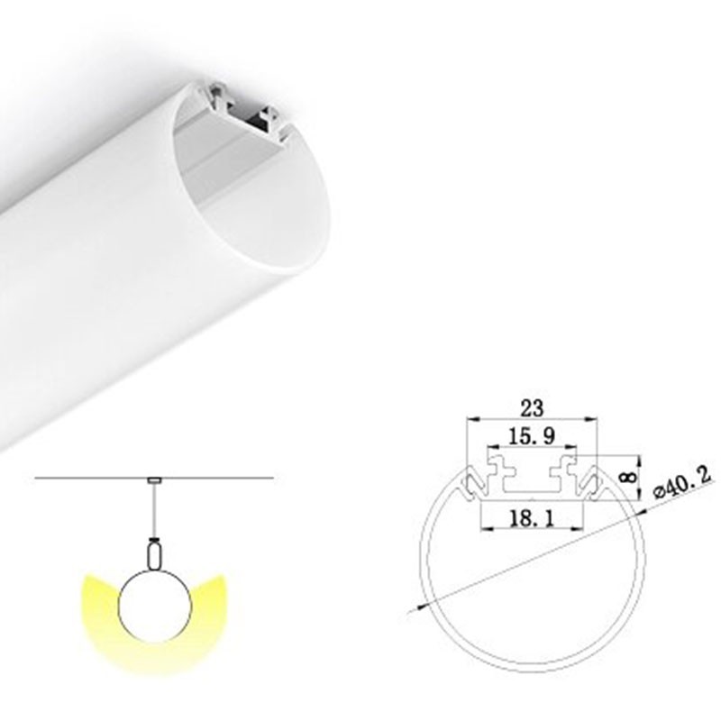 Diffuseur Ø40.2mm pour profilé aluminium BPERFT40 Diffuseur Ø40.2mm pour profilé aluminium BPERFT40