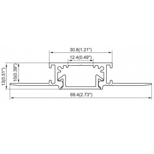 Diffuseur pour profilé aluminium d'intégration (2m)