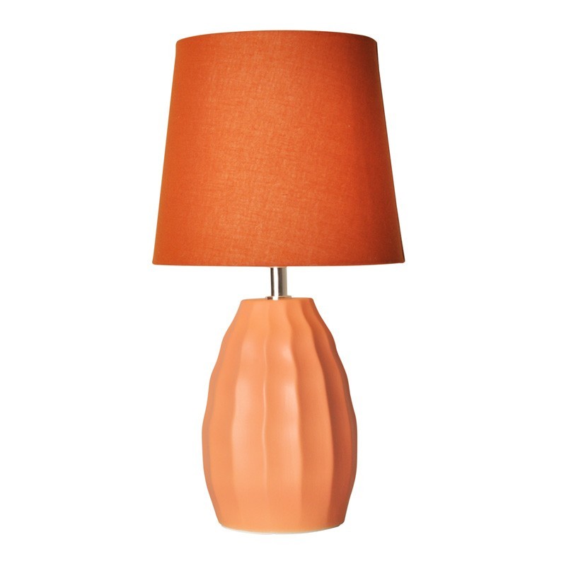Lampe de table en céramique orange