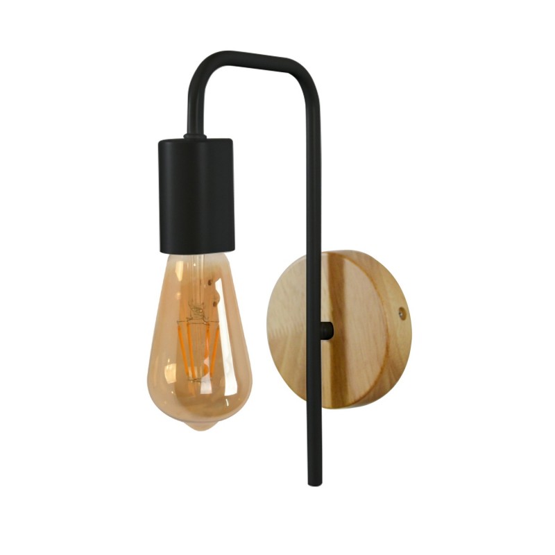 Lampe murale bois et alu