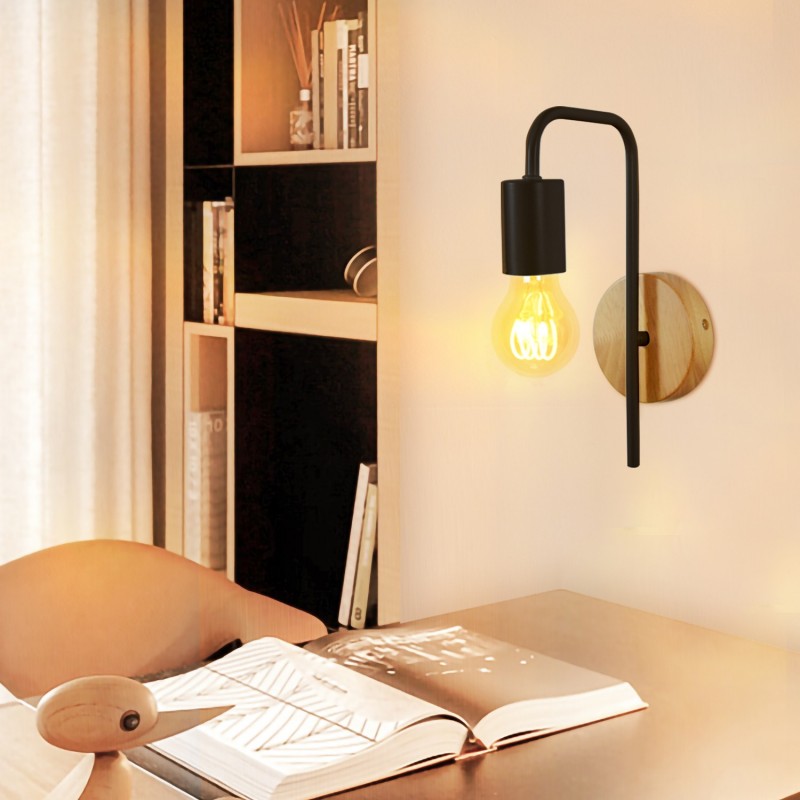 Applique bois et aluminium déco noire Applique bois et aluminium déco noire