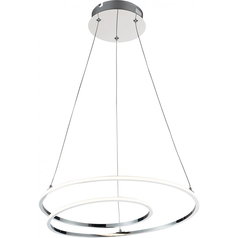 Lampe LED suspendue spirale metal chromé