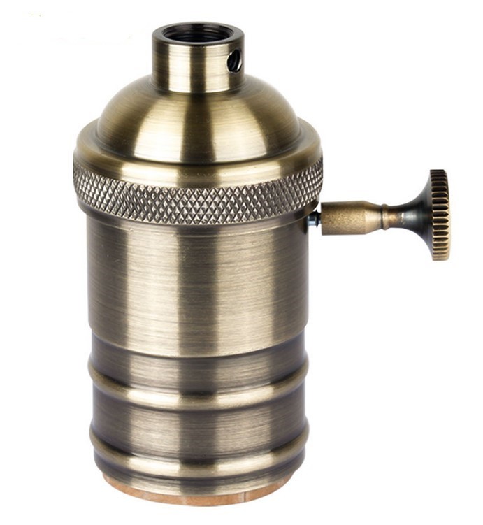 Douille E27 en finition bronze avec interrupteur (Vintage Serie)