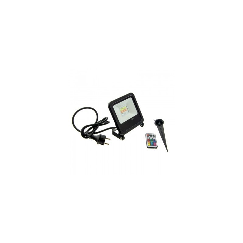 Projecteur LED RGB 50W télécommande IP65