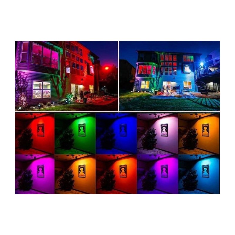 Projecteur LED RGB 50W télécommande IP65