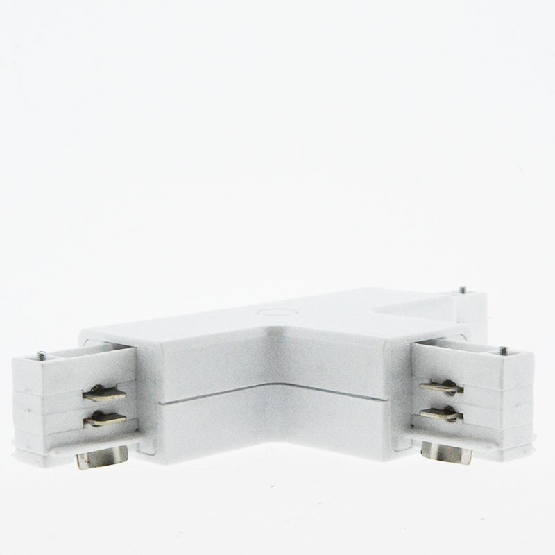 Connecteur en T rail triphasé blanc Connecteur en T rail triphasé blanc