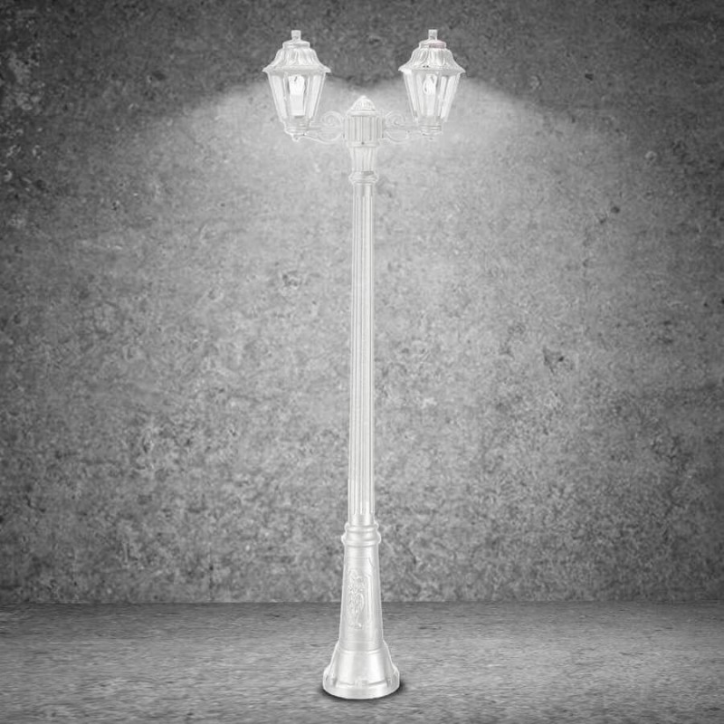 Lampadaire blanc extérieur double Lampadaire blanc extérieur double