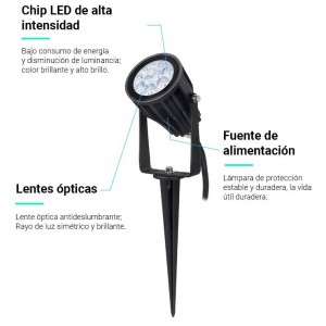 Spot LED de jardin sur piquet 6W RGB + CCT IP66 | Mi Light