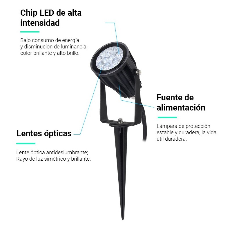 Spot LED de jardin sur piquet 6W RGB + CCT IP66 | Mi Light