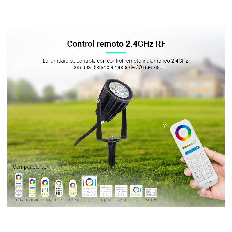 Spot LED de jardin sur piquet 6W RGB + CCT IP66 | Mi Light