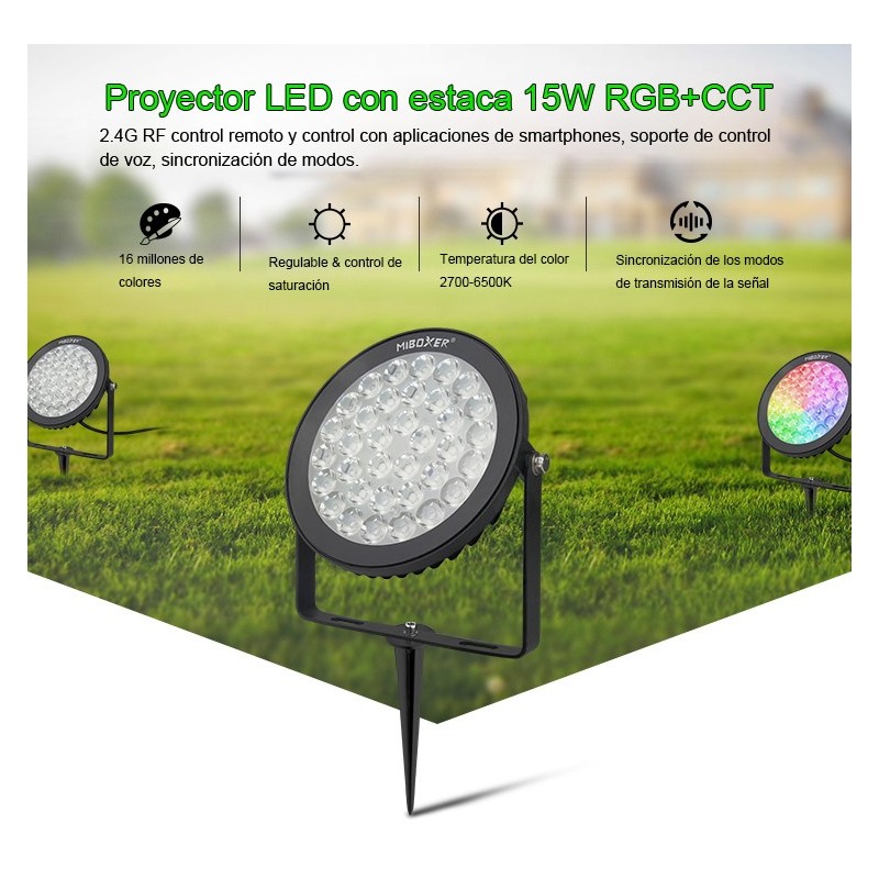 Projecteur LED extérieur sur piquet 15W RGB