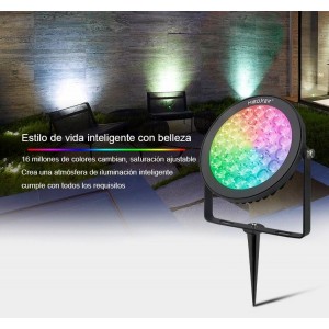 Spot LED extérieur sur piquet 15W RGB CCT contrôle RF/WiFi  | Mi Light