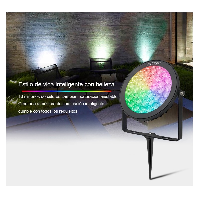 Spot LED extérieur sur piquet 15W RGB CCT contrôle RF/WiFi  | Mi Light