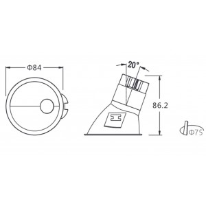 Spot LED encastrable 6W 15º