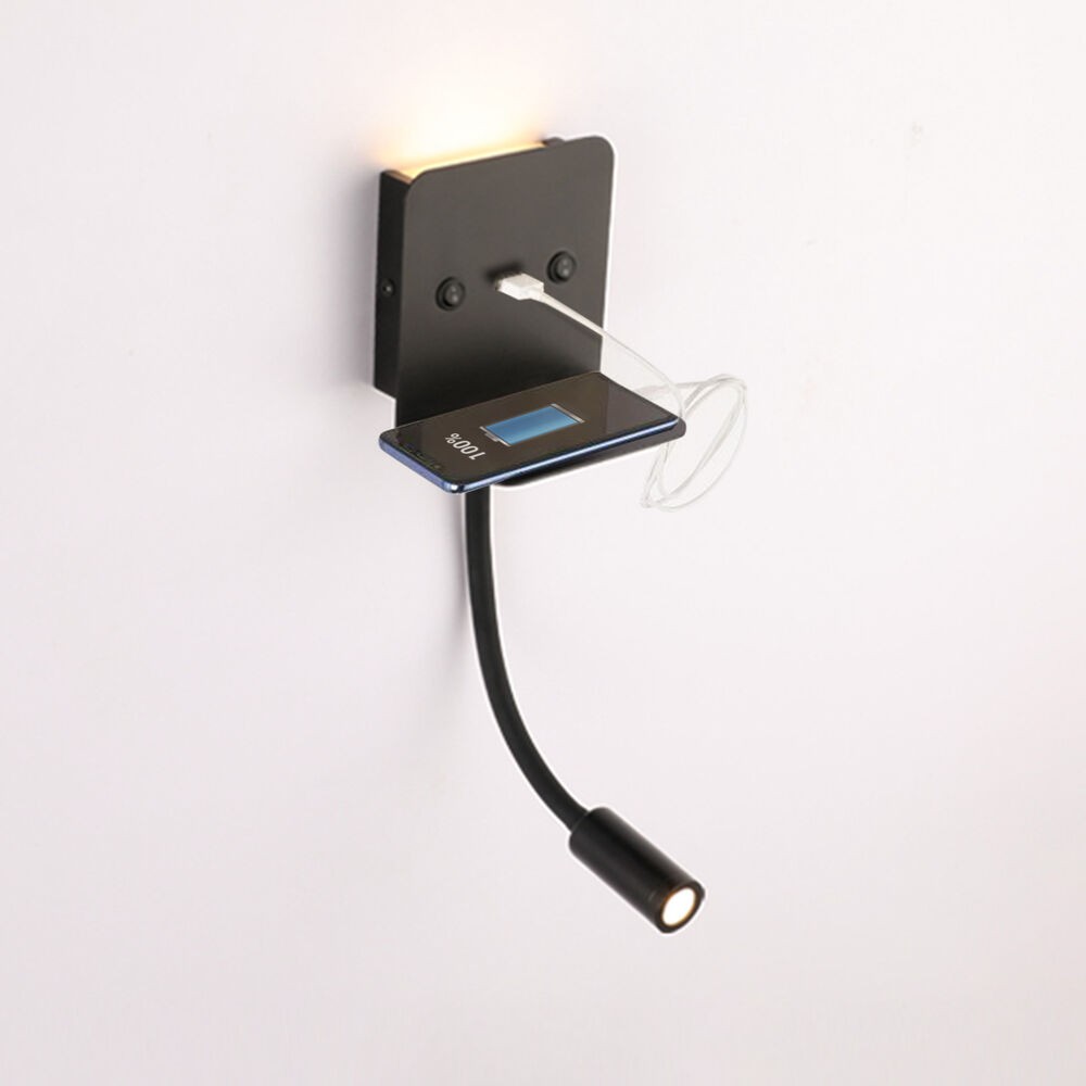 Lampe Lecture Murale DARANCA Nickel - Applique Flexible Col De Cygne LED