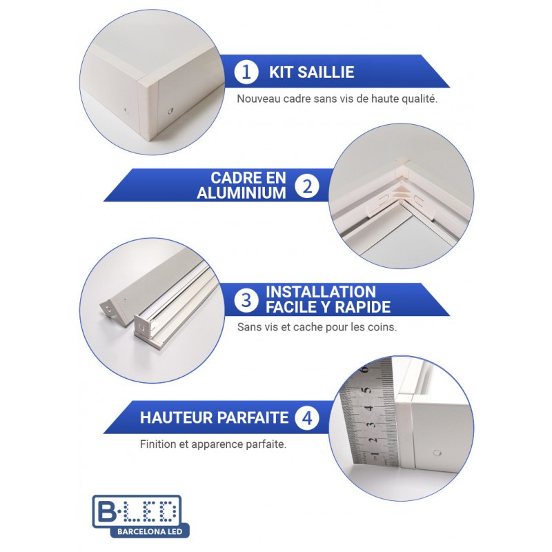 dalle lumineuse led 60x60 kit saillie 42w dalle lumineuse led 60x60 kit saillie 42w