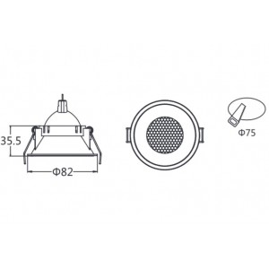 dimensions Support spot GU10