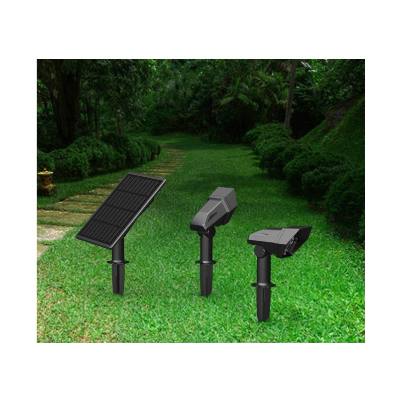 Double spot solaire extérieur 3W IP65 Double spot solaire extérieur 3W IP65