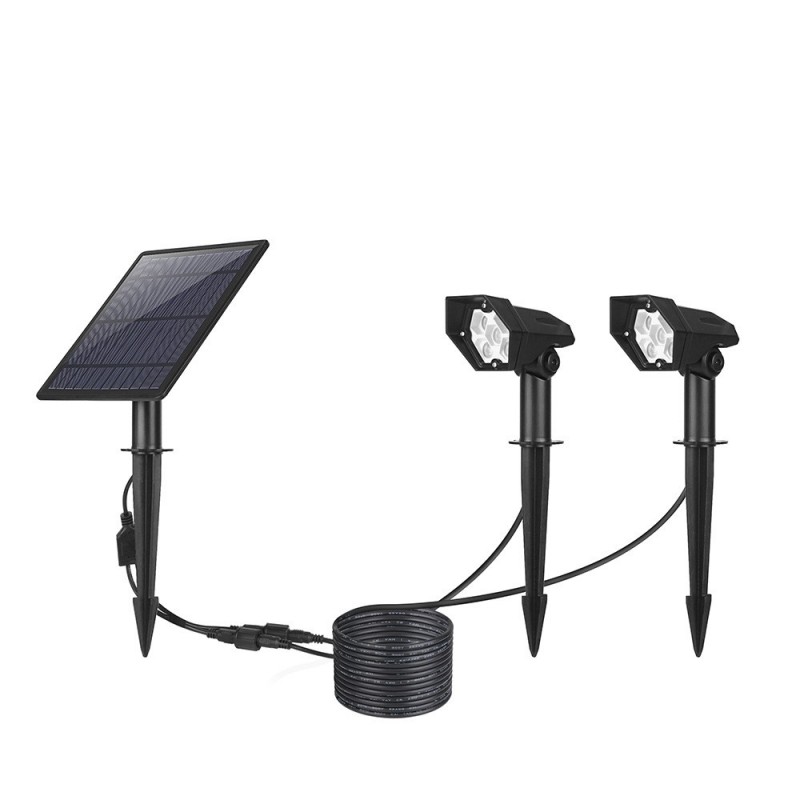 Double spot solaire extérieur 3W IP65 Double spot solaire extérieur 3W IP65