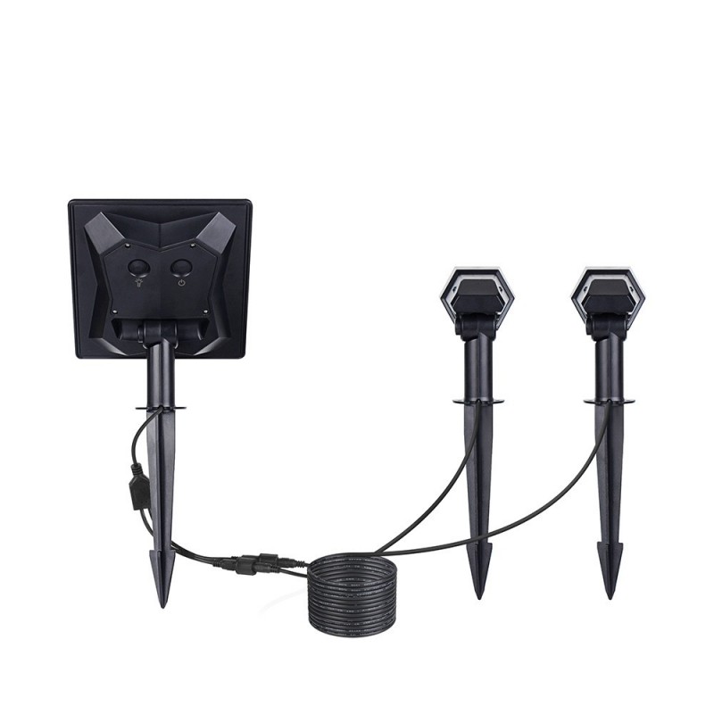 Double spot solaire extérieur 3W IP65 Double spot solaire extérieur 3W IP65
