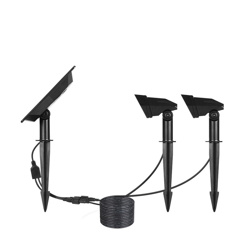 Double spot solaire extérieur 3W IP65 Double spot solaire extérieur 3W IP65