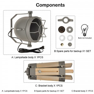 Lampe sur trépied spot