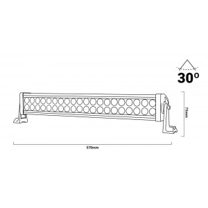 Rampe LED de travail pour 4x4 120W 30º 570mm