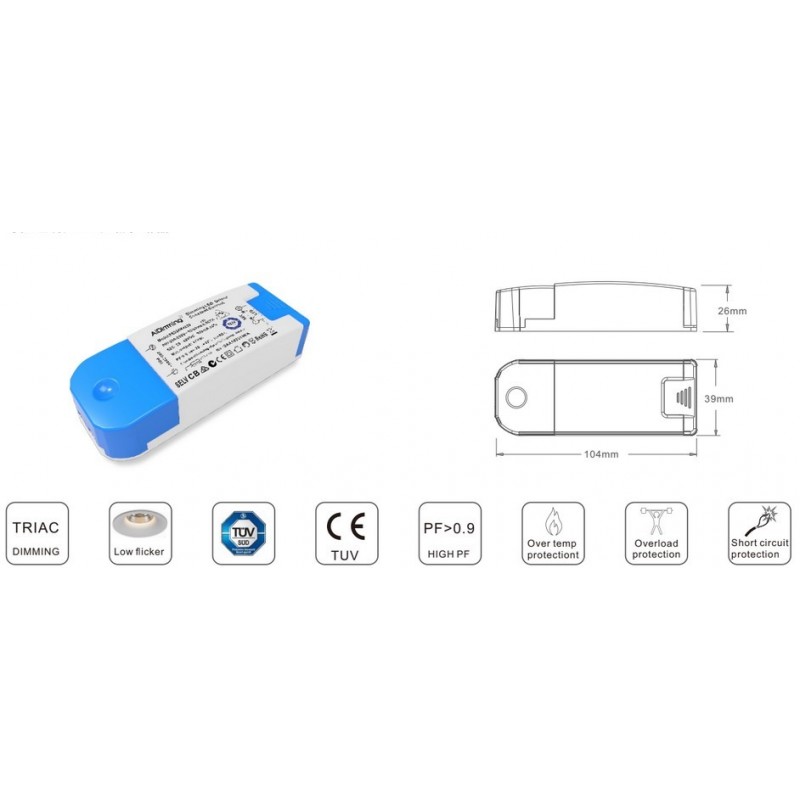 Driver LED dimmable TRIAC 43-70V-DC 250ma 20W Driver LED dimmable TRIAC 43-70V-DC 250ma 20W