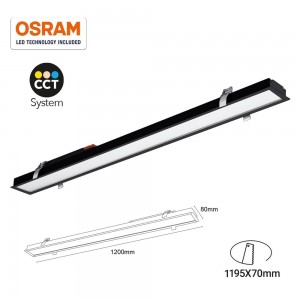 Linéaire LED encastrable CCT 40W UGR19 Puces Osram