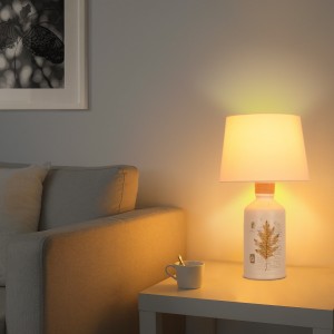 Lampe en Céramique Blanche pour Chambre, Table de chevet, Salon