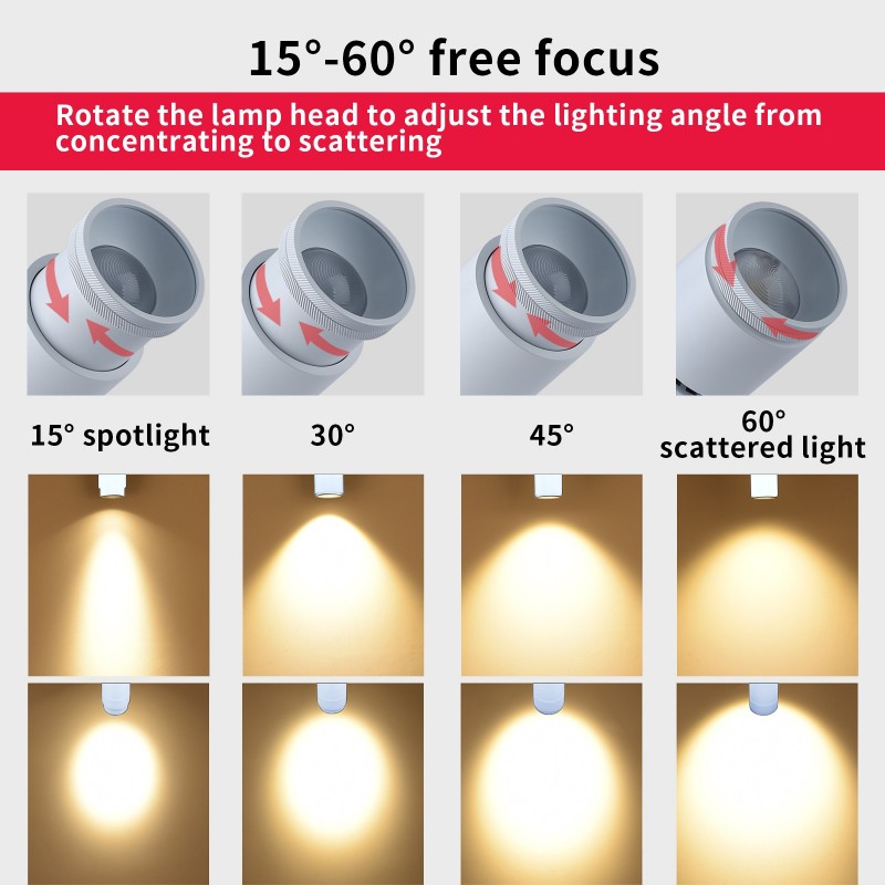 spot LED 12W orientable avec focale réglable spot LED 12W orientable avec focale réglable