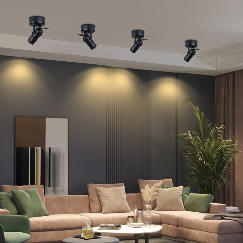 Spot LED noir 12W pour salon Spot LED noir 12W pour salon