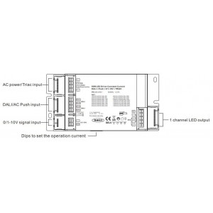 DRIVER LED TRIAC DALI PUSH 0/1-10V 50W 180-1500mA