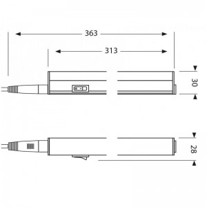 Réglette LED T5 30cm 4W pour éclairage sous les meubles