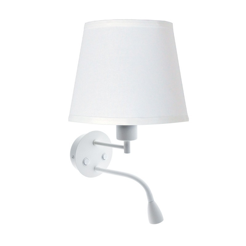 Lampe applique Fold blanche avec liseuse