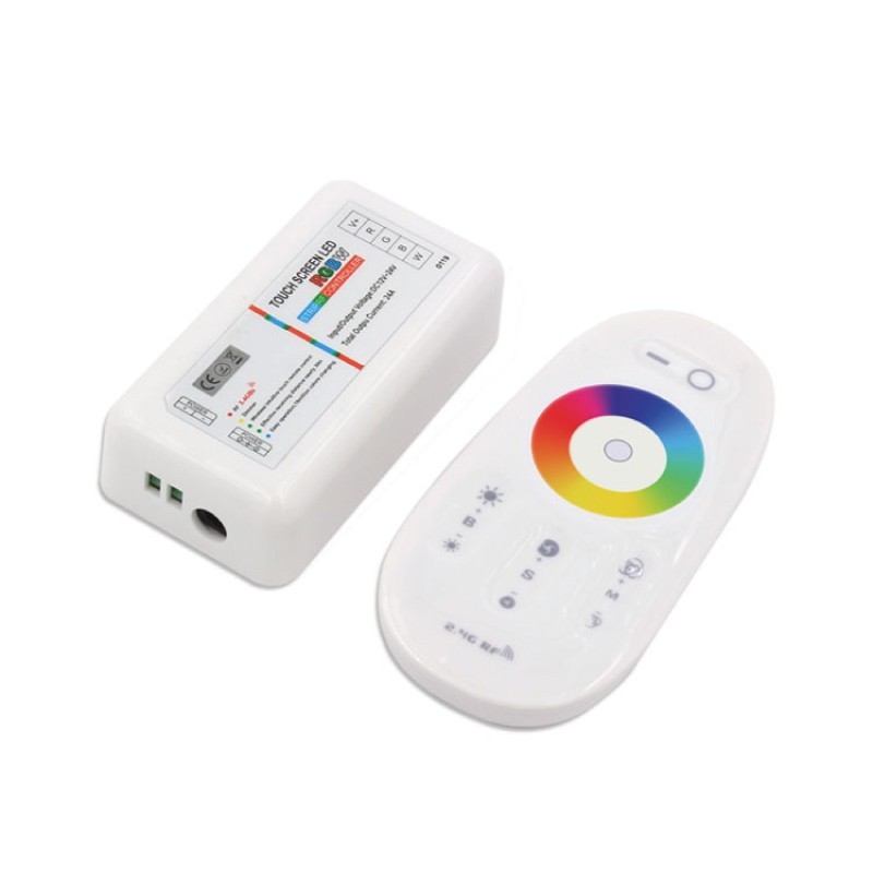 Contrôleur LED écran Tactile - Compatible Bandes 5V-24V, Télécommande RF, Réglage Luminosité/mémoire, Installation Murale Facile