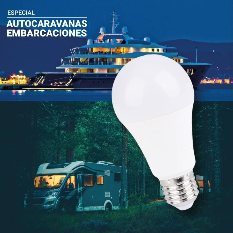 Ampoule E27 A60 8W  Éclairage pour caravanes, bateaux et vans